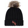 BLACK SUNDERLAND KNITTED FAUX FUR POM BEANIE - BLACK - UNISEX Thumbnail